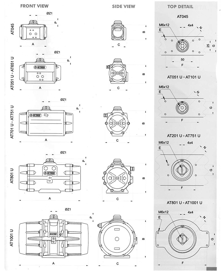 AIRTORQUE氣動執(zhí)行器參數(shù)